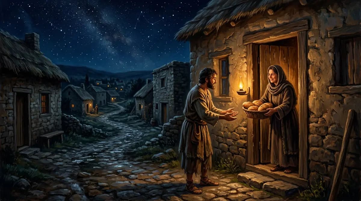 Ọ̀rẹ́ tí ó béèrè búrẹ́dì ní ọ̀gànjọ́ òru