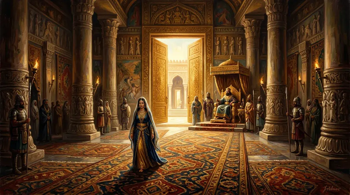 Deux portes de palais ouvertes — risque et courage